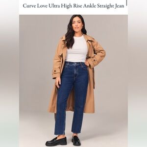 Abercrombie Curve Love Ultra High Rise Ankle Straight Jean in Dark size 26/2